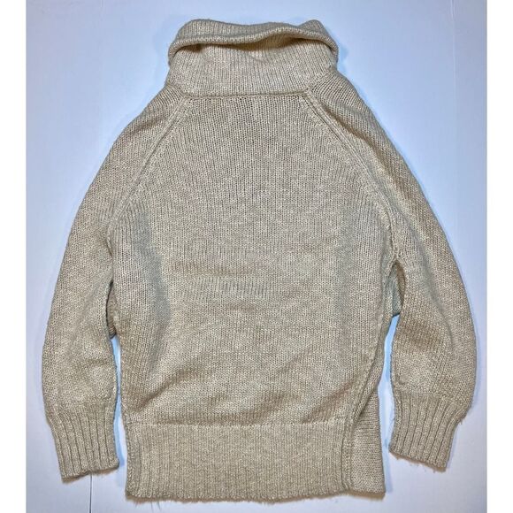 Lush Brand Chunky Oatmeal Color Collared Open Sweater w Pockets Size Large - Picture 7 of 9